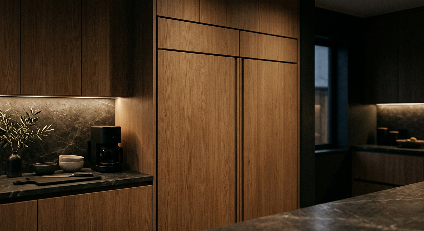 Columna de mueble de cocina a medida con electrodomésticos integrados